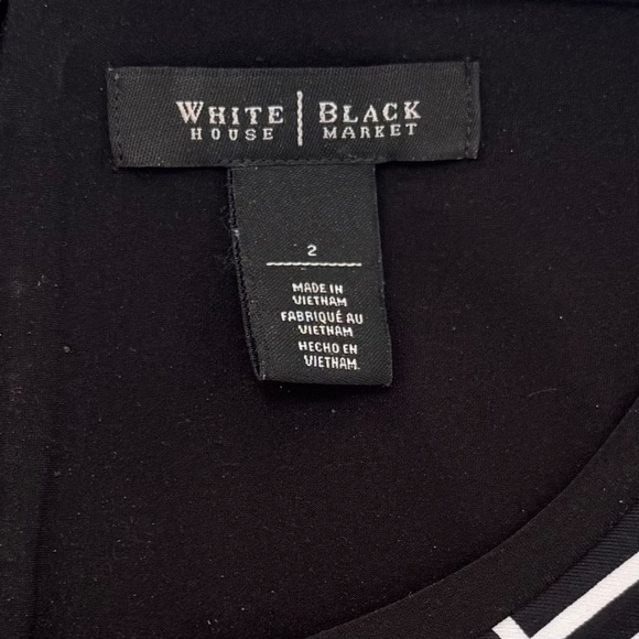 WHITE HOUSE BLACK MARKET Dress Black Plaid-Green Womans-3/4" sleeves-lined- sz 2 - Picture 2 of 11